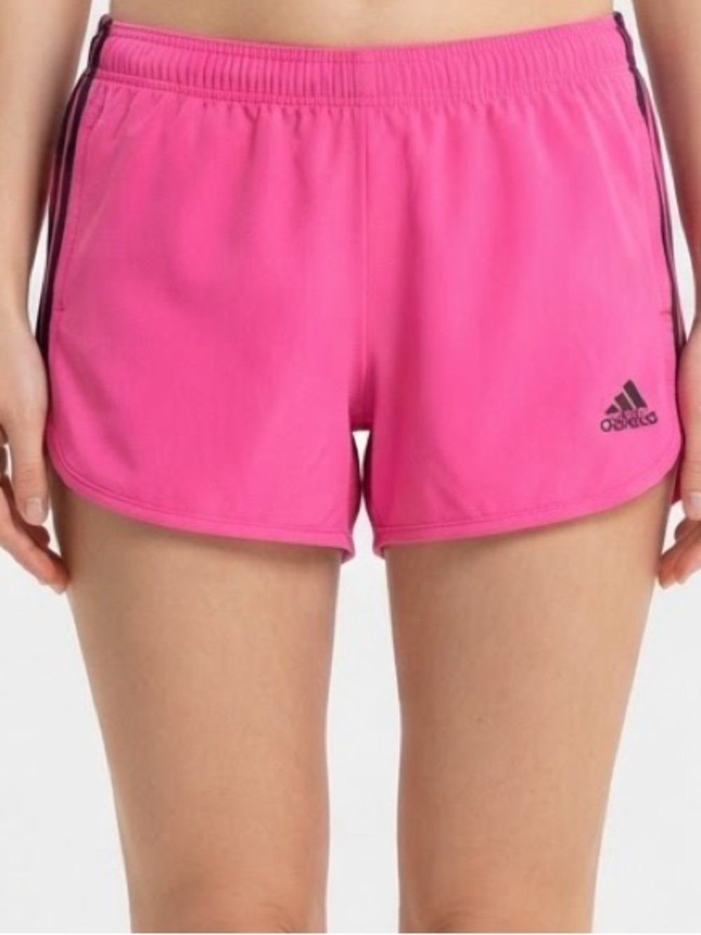 Adidas Pacer 3-Stripes Pink Athletic Workout Running Shorts Size L Primegreen